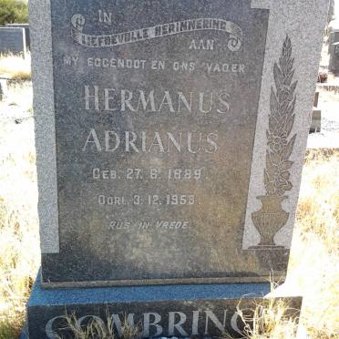 COMBRINK Hermanus Adrianus 1889-1953