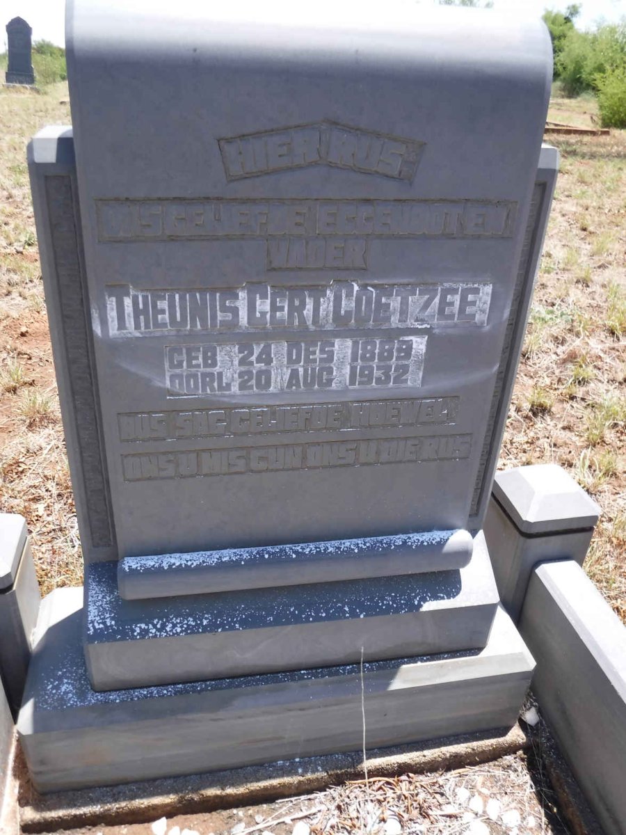 COETZEE Theunis Gert 1889-1932