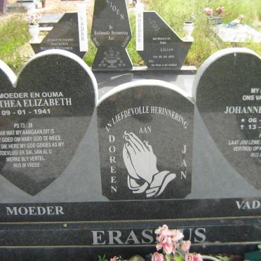 ERASMUS Johannes Hermanus 1933-2011 &amp; Dorothea Elizabeth 1941-