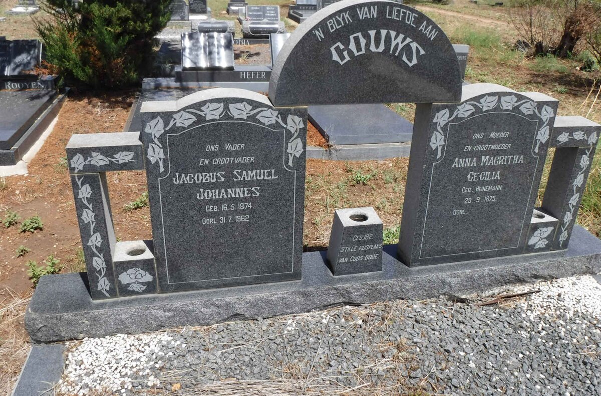 GOUWS Jacobus Samuel Johannes 1874-1962 &amp; Anna Magritha Cecilia HEINEMANN 1875-