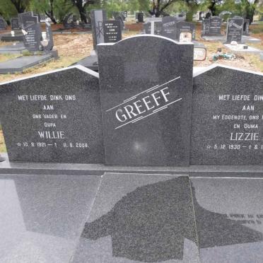 GREEFF Willie 1921-2008 &amp; Lizzie 1930-1993