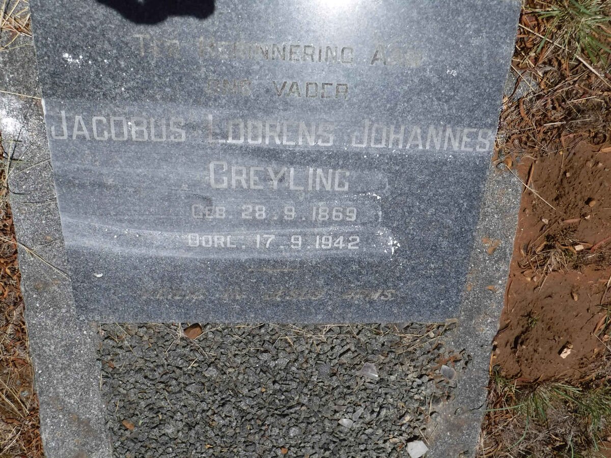 GREYLING Jacobus Lourens Johannes 1869-1942