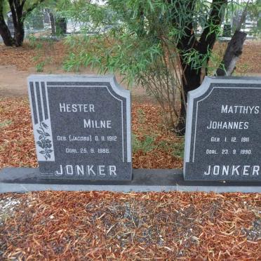 JONKER Matthys Johannes 1911-1990 &amp; Hester Milne JACOBS 1912-1988