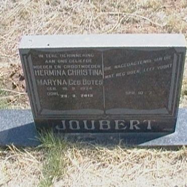 JOUBERT Carel Hendrik -1984 &amp; Hermina Christina Maryna BOTES 19??-201?