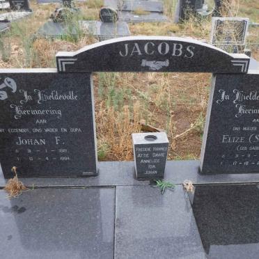 JACOBS Johan F. 1919-1994 &amp; Elize S.E.B. nee SADIE 1925-2011