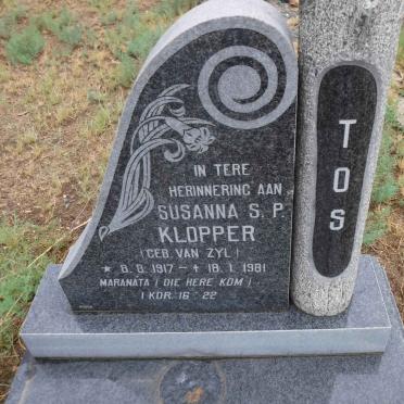 KLOPPER Susanna S.P. nee VAN ZYL 1917-1981