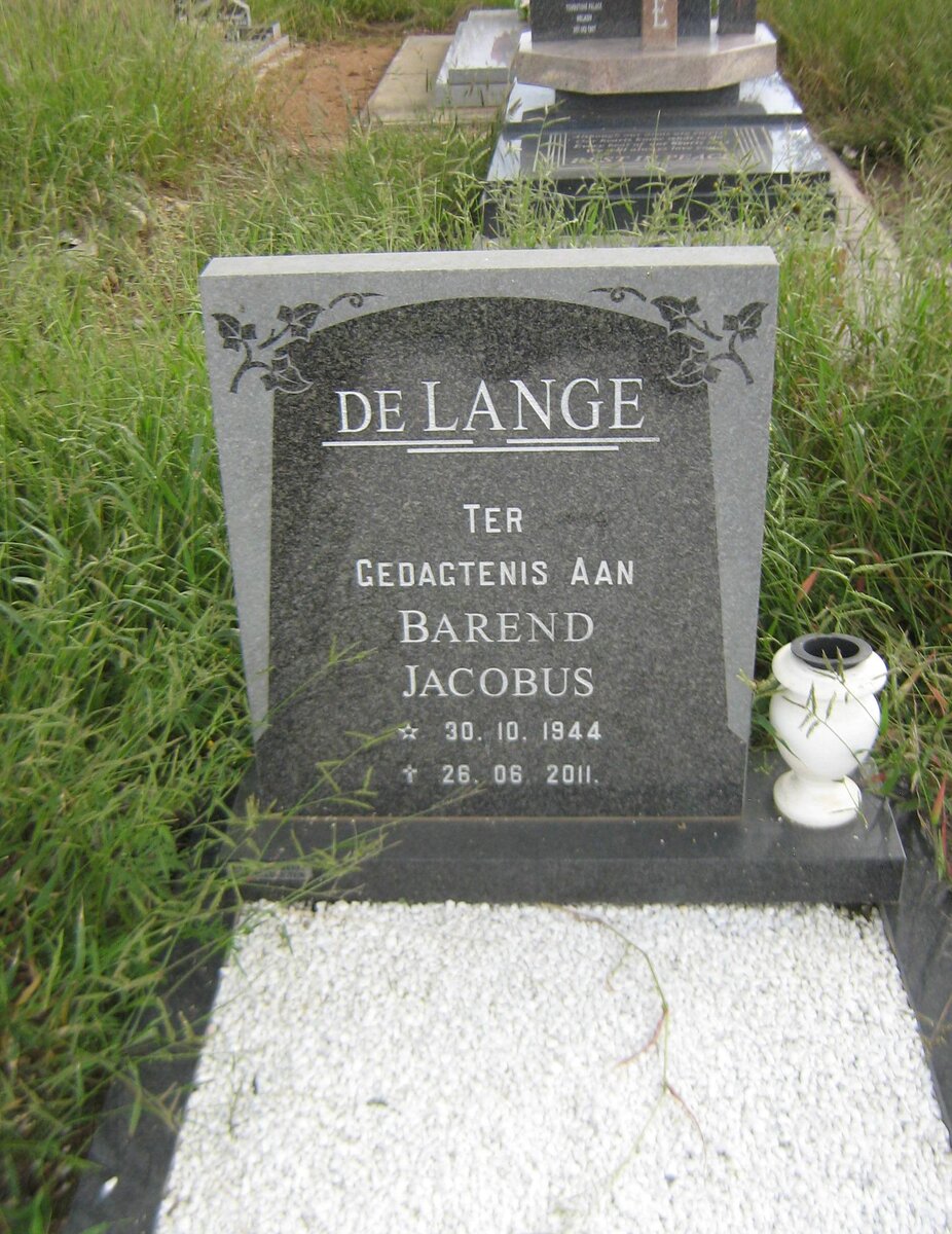 LANGE Barend Jacobus, de 1944-2011