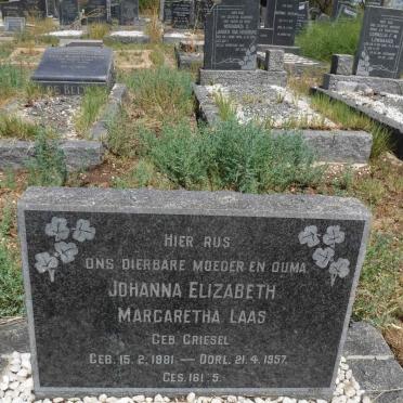 LAAS Johanna Elizabeth Margaretha nee GRIESEL 1881-1957