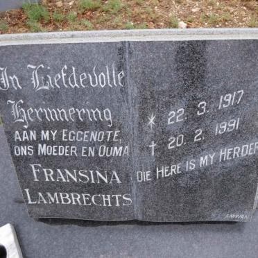 LAMBRECHTS Hendrik J. 1916-2002 &amp; Fransina 1917-1991