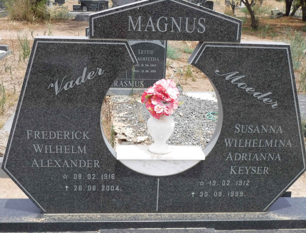 MAGNUS Frederick Wilhelm Alexander 1916-2004 &amp; Susanna Wilhelmina Adrianna KEYSER 1912-1999
