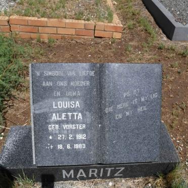 MARITZ Louisa Aletta nee VORSTER 1912-1983