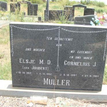 MULLER Cornelius J. 1907-1983 &amp; Elsje M.D. JOUBERT 1912-1992