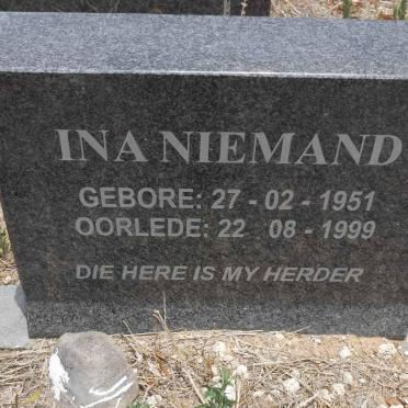 NIEMAND Ina 1951-1999