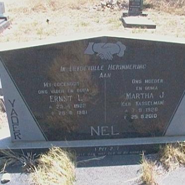 NEL Ernst L. 1922-1981 &amp; Martha J. KASSELMAN 1926-2010
