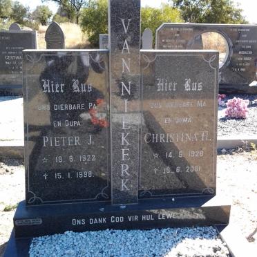 NIEKERK Pieter J., van 1922-1998 &amp; Christina H. 1928-2001