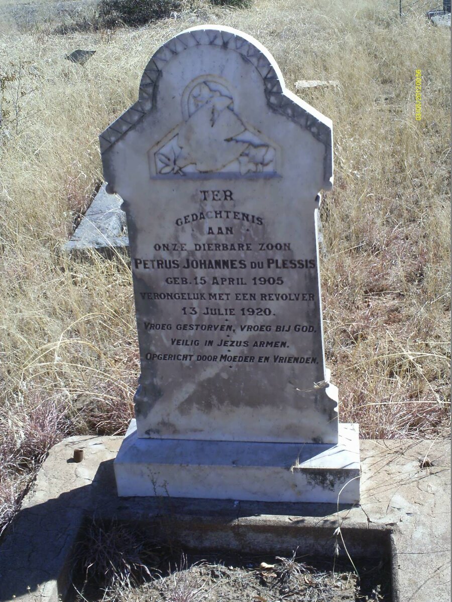 PLESSIS Petrus Johannes, du 1905-1920