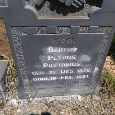 PRETORIUS Barend Petrus 1872-1961