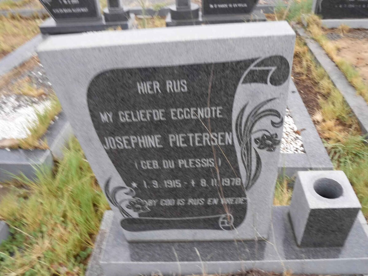 PIETERSEN Josephine nee DU PLESSIS 1915-1978