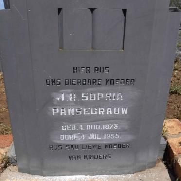 PANSEGRAUW J.H. Sophia 1873-1955