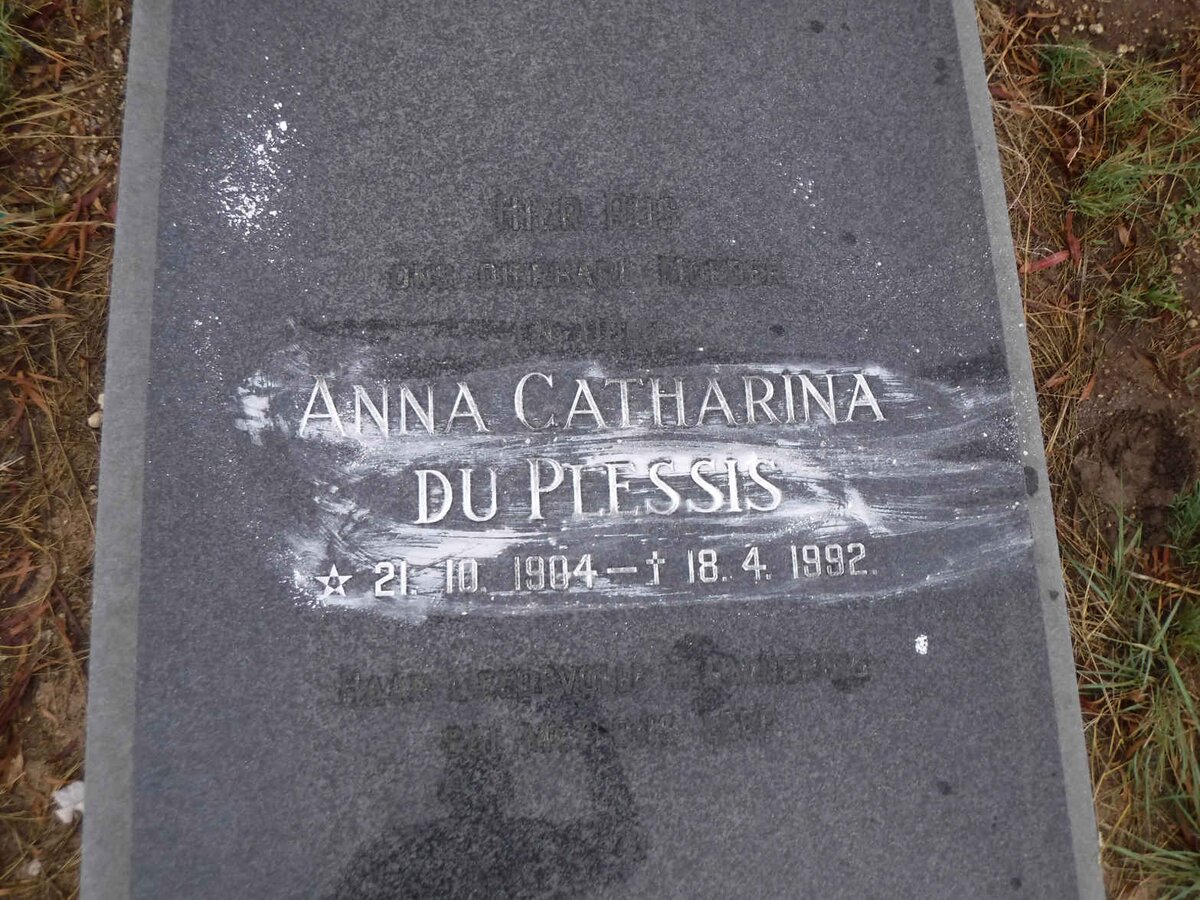 PLESSIS Anna Catharina, du 1904-1992