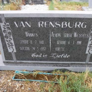 RENSBURG Hannes, van 1910-1997 &amp; Alida  WESSELS 1914-