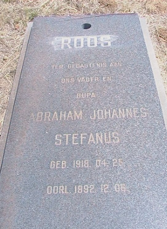ROOS Abraham Johannes Stefanus 1918-1992