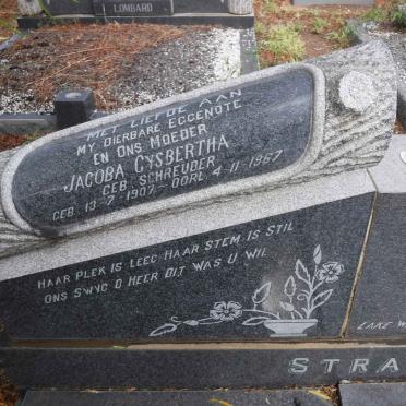 STRAUSS Jacobus Coenradus 1899-1975 &amp; Jacoba Gysbertha SCHREUDER 1907-1967