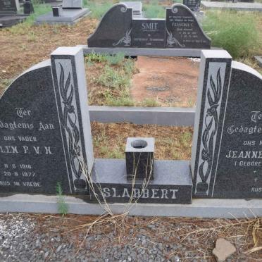SLABBERT Willem P.V.H. 1916-1977 &amp; Jeannetta R.J. HENING 1905-1977