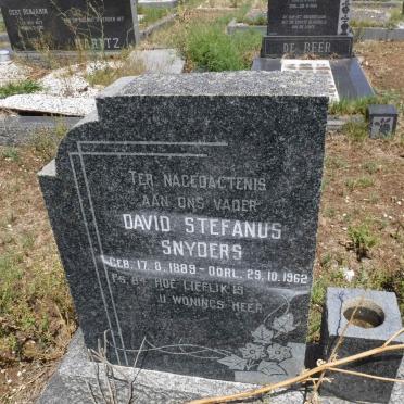 SNYDERS David Stefanus 1889-1962