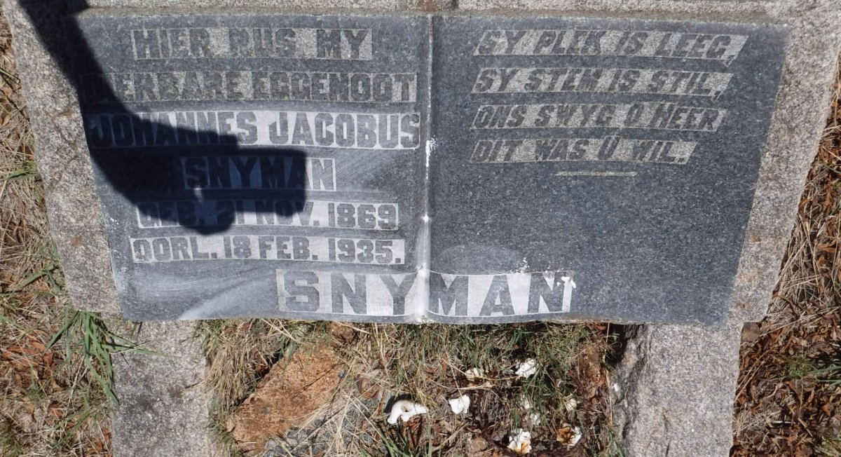 SNYMAN Johannes Jacobus 1869-1935