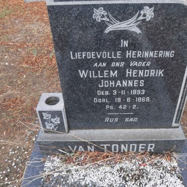 TONDER Willem Hendrik Johannes, van 1893-1969