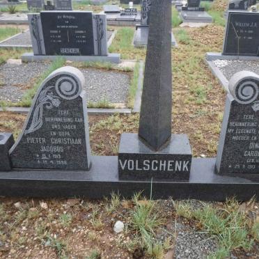 VOLSCHENK Pieter Christiaan Jacobus 1913-1988 &amp; Dina Carolina VAN ZYL 1913-1979