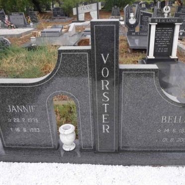 VORSTER Jannie 1935-1993 &amp; Bella 1938-2017