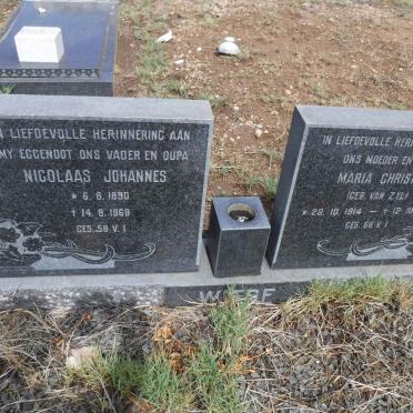 WIESE Nocolaas Johannes 1890-1969 &amp; Maria Christina VAN ZYL 1914-1994