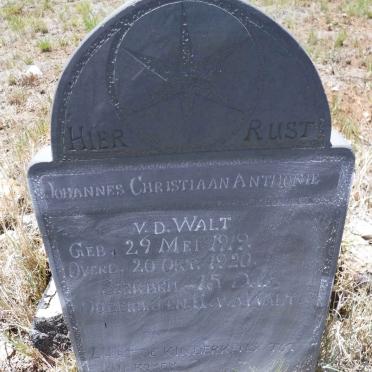 WALT Johannes Christiaan Anthonie, v.d. 1919-1920