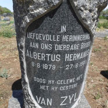 ZYL Albertus Hermanus, van 1879-1961