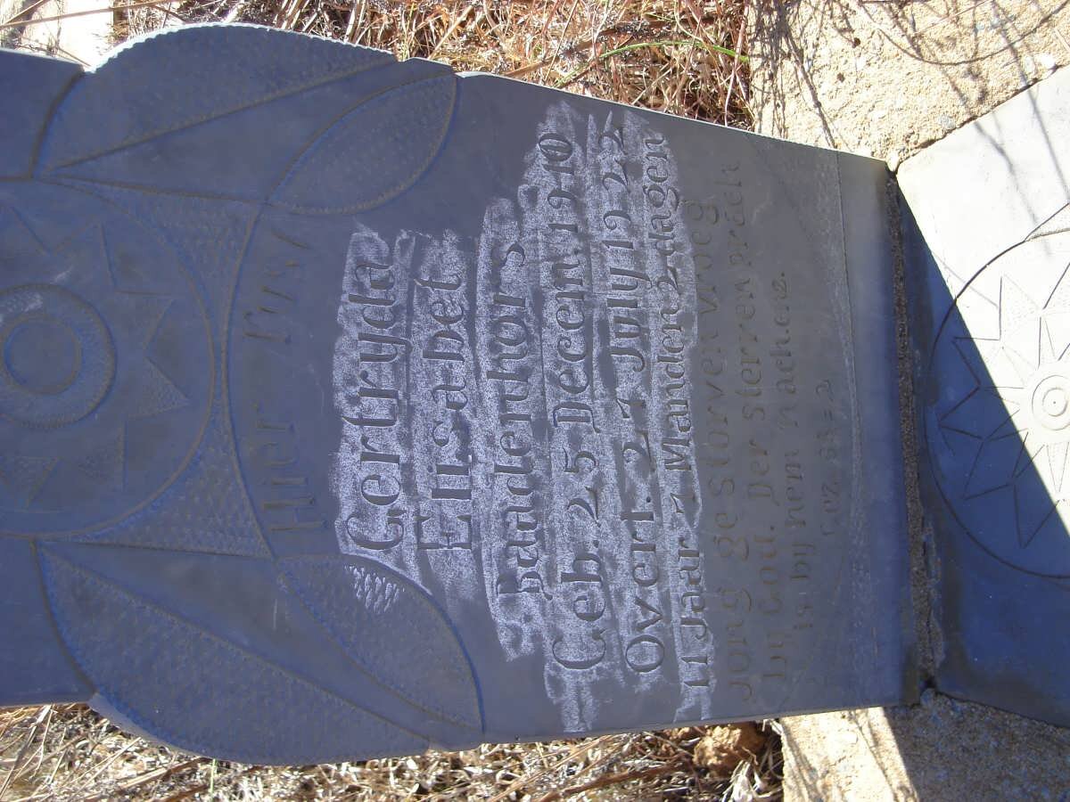 BAADENHORST Gertryda Elisabet 1910-1922