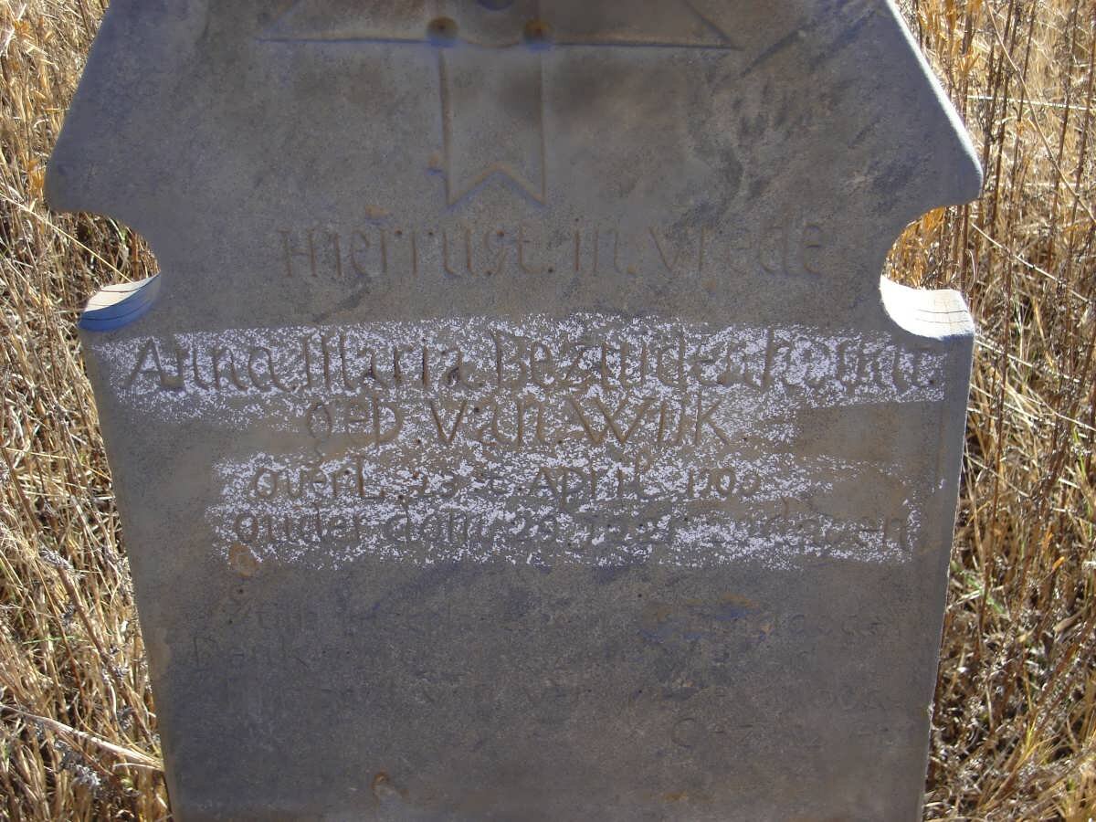 BEZUIDENHOUT Anna Maria nee VAN WIJK 1871-1900