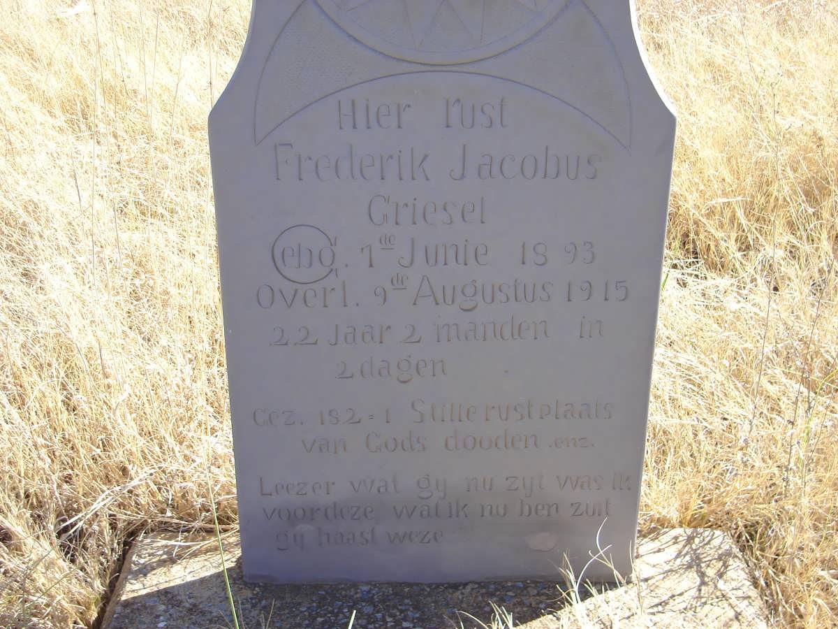 GRIESEL Frederik Jacobus 1893-1915