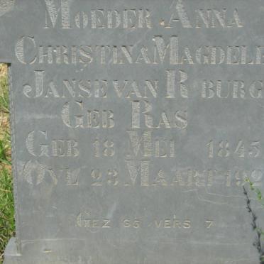 RENSBURG Anna Christina Magdelena, Janse van nee RAS 1845-1922