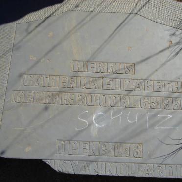 SCHUTZ Catherina Elizabeth 1930-1956