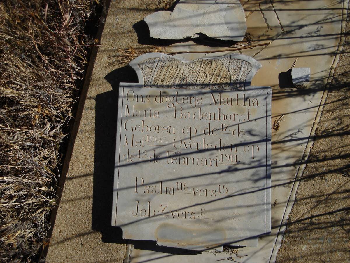 BADENHORST Martha Maria 1908-1911