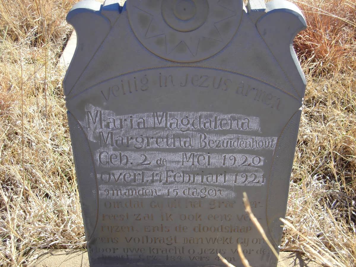 BEZUIDENHOUT Maria Magdalena Margretha 1920-1921