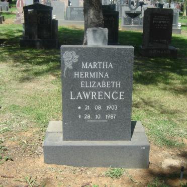 LAWRENCE Martha Hermina Elizabeth 1903-1987