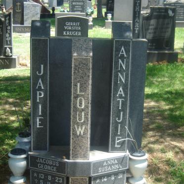 LOUW Jacobus George 1923-1995 &amp; Anna Susanna 1931-