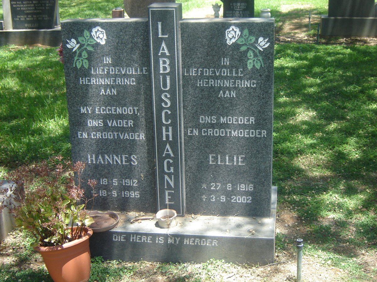 LABUSCHAGNE Hannes 1912-1995 &amp; Ellie 1916-2002
