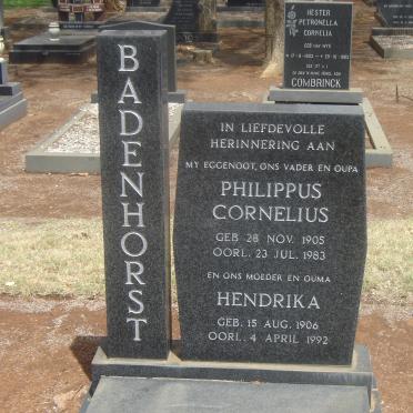 BADENHORST Philippus Cornelius 1905-1983 &amp; Hendrika 1906-1992