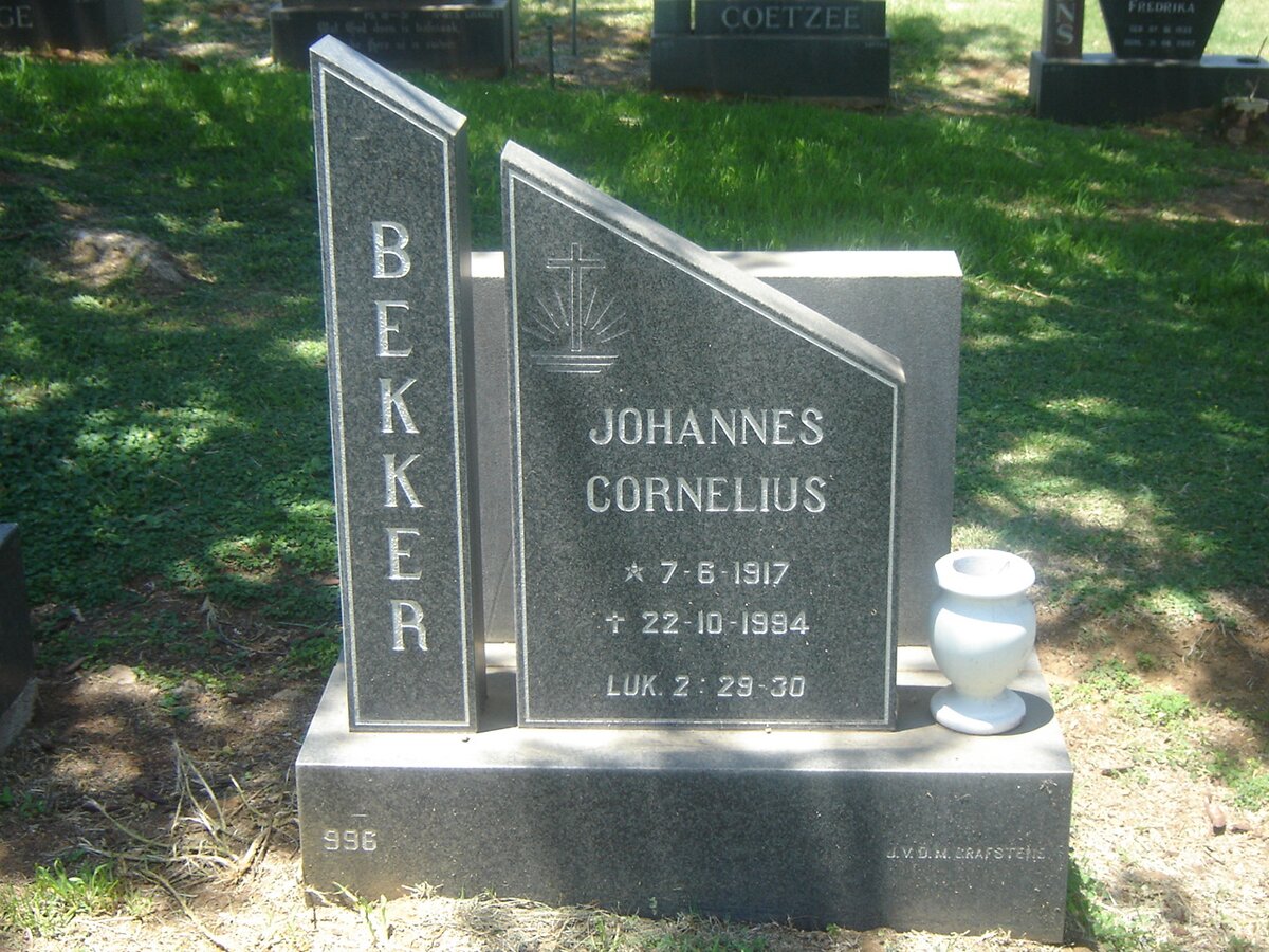 BEKKER Johannes Cornelius 1917-1994