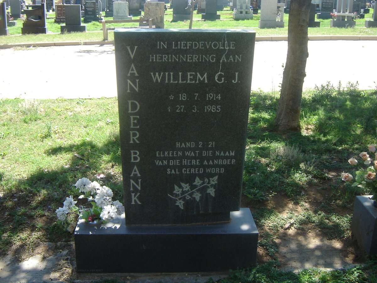 BANK Willem G.J., van der 1914-1985