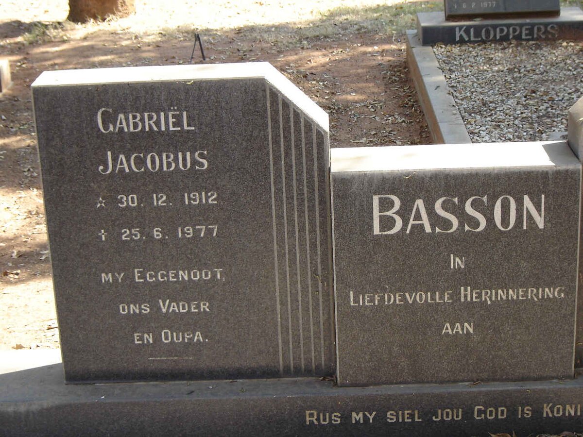 BASSON Gabriel Jacobus